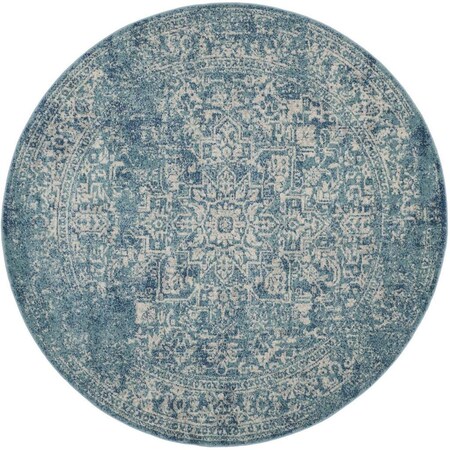 Safavieh Evoke Round Area Rug, Blue and Ivory - 5 ft.-1 in. x 5 ft.-1 in. EVK256C-5R
